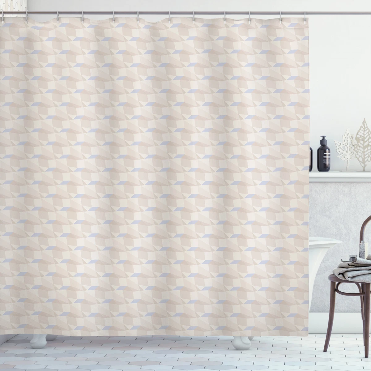 Neutral Color Shower Curtain Muted Polygonal Forms eBay
