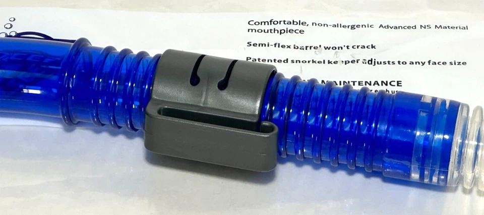 New Deep See Adult FlexStream With Purge-Blue Snorkel-Clips To Goggles-Silicone - Image 3 of 4