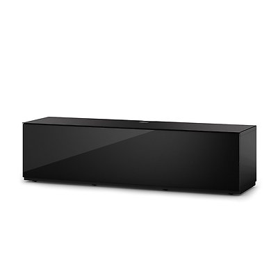 SONOROUS Studio ST-160B Wood and Glass TV Stand with Hidden Wheels for TVs 75''