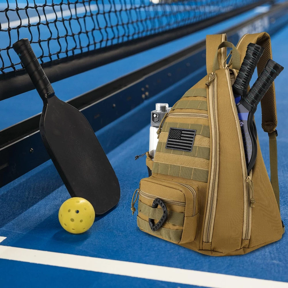 Pickleball Bag Tactical Pickleball Backpack for Women Men Adjustable Sling Bag