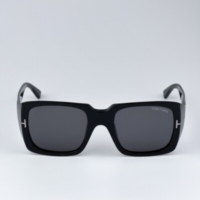Tom Ford Women Sunglasses Black Smoke Grey Square FT1035-N  display picture 2