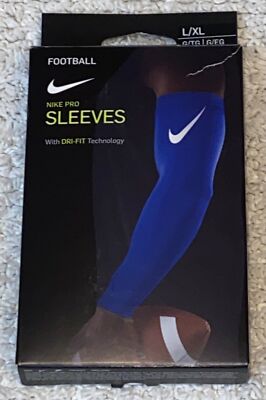 NIKE Pro Dri Fit 3.0 Compression Roya Blue Football Arm Sleeves Men S / M L / XL