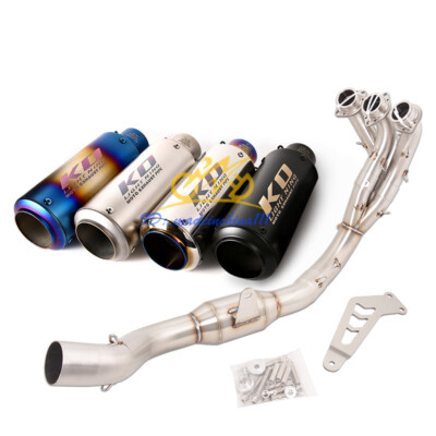 For Yamaha FZ09 MT09 20-23 Complete System Exhaust Front Pipe Mufflers Silencer