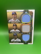2022 TOPPS TRIPLE THREADS  WANDER FRANCO/AROZARENA/BRUJAN RELIC COMBO CARD /36