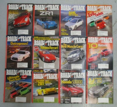 LOT OF 12 ROAD & TRACK MAGAZINES FULL COMPLETE 2008 YEAR JANUARY TO DECEMBER
