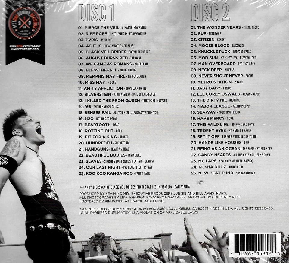 Warped Tour '15 CD (2 Disc) Aus Stock NEW - image 2 of 2