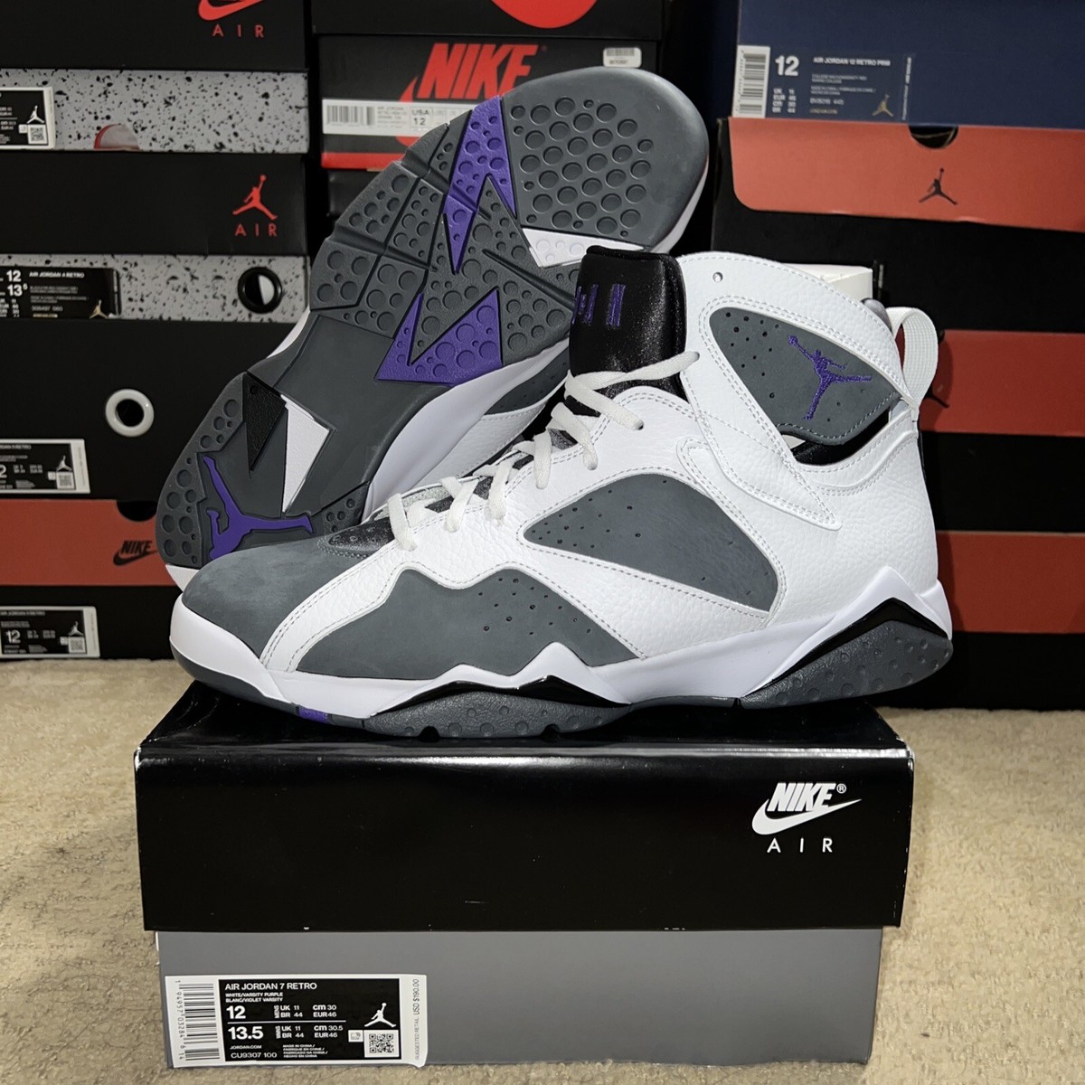 Size 12 - Jordan 7 Grey/White 194957032846| eBay