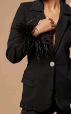 Fashion Nova - Feathered Women Blazer Jacket Size XL