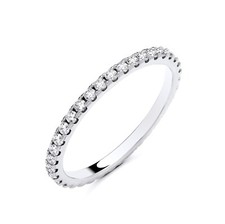 Sterling Silver 925 Simulated Diamond Full Eternity Stacker Band Ring size K-S