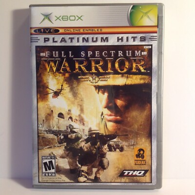 Full Spectrum Warrior Platinum Hits (Microsoft Xbox, 2005) complete with manual