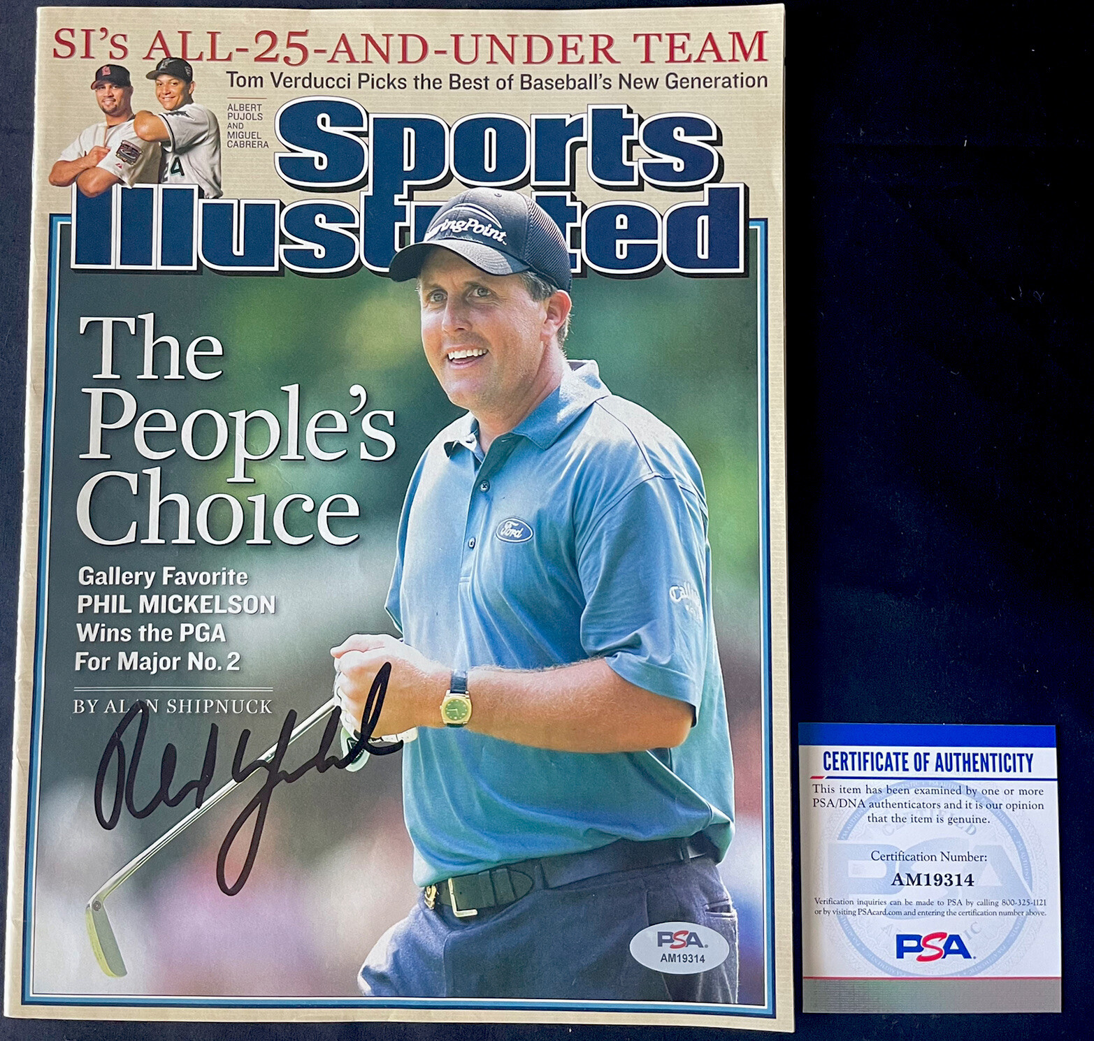PHIL MICKELSON SIGNED AUTOGRAPH PSA/DNA NO LABEL SPORTS ILLUSTRATED MAGAZINE 3