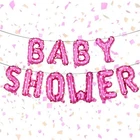 Pink Baby Shower Decorations 16" Foil Balloons - Girls Baby Shower Decor