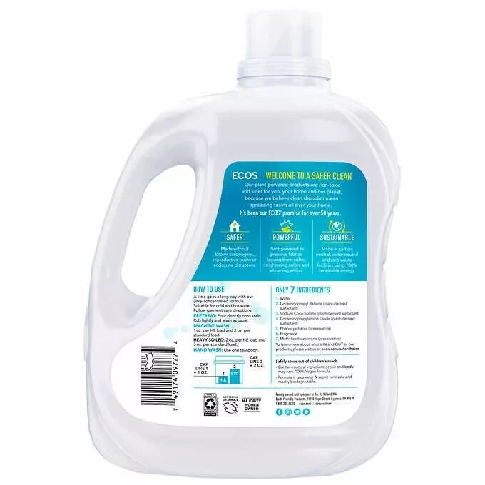 ECOS Liquid Laundry Detergent, Magnolia & Lily, 210 Loads, 210 fl oz, 2