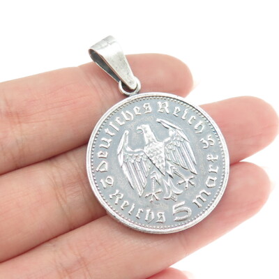 5 Reichsmarkドイツコイン ネックレスwithルビー アウトレット 900