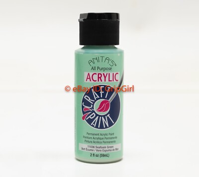 1x Bottle of ANITA's Water Based Acrylic Craft Paint 11036 Seafoam Green 2oz