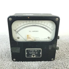 Vintage The Steel Six Line DC Amperes Meter Steampunk Bitronics Inc. As-IS