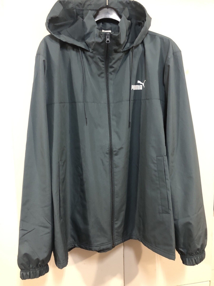 PUMA Men' ESS Blocked Woven Full-Zip Jacket. Gray Skies US