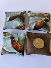 4 Pheasant  Brown Back  Mini cornhole, bean bags, 2" X 2"