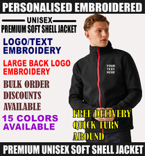 Personalised Embroidered Text Ralawise SN130 Unisex Adults Soft Shell Jacket