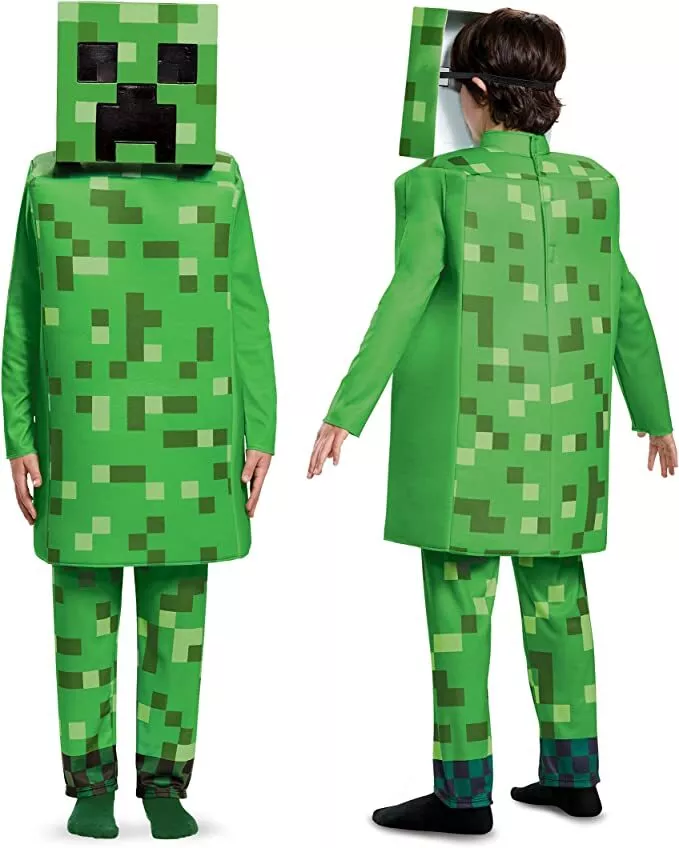 Costume Deluxe Bambini Creeper Minecraft Abito Fantasioso Ragazzi Gioco  Mojang