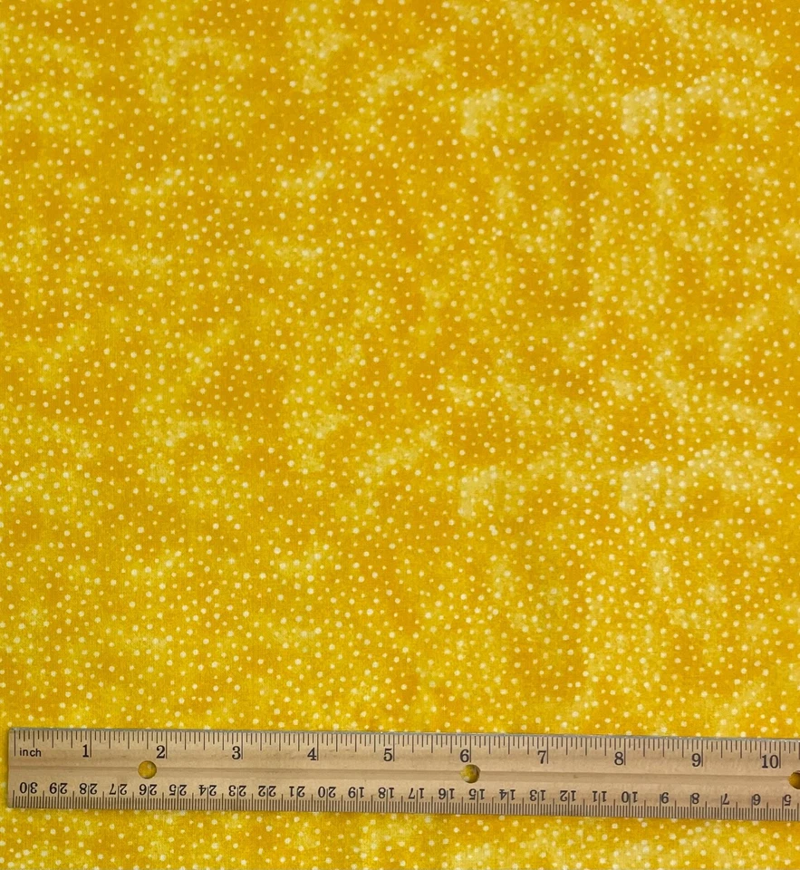 Fabric FQ Fat Quarter Set 2 Baby Elephant Gray Yellow Dots Blender 100% Cotton - Image 2 of 3