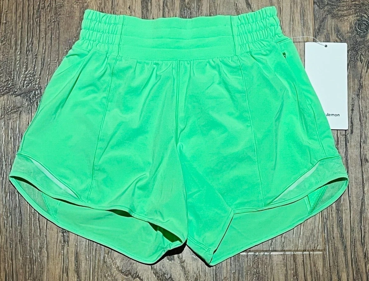 NEW Lululemon Hotty Hot High-Rise Lined Short 4 Scream Green Light Size 6  & 8