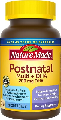 Nature Made Postnatal Multivitamin + DHA 200 mg, Postnatal Vitamins (70 Count)