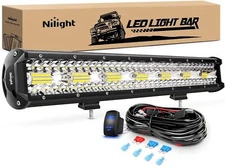 Nilight 20 Inch 420W LED Light Bar Triple Row Flood Spot Combo 42000LM