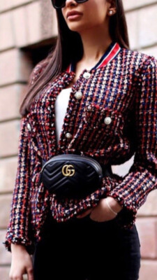 ZARA WOMAN RED TWEED JACKET BLAZER WITH STRIPED DETAIL SIZE SMALL S NEW 