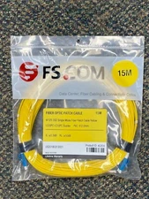 NEW 9/125 Fiber Optic Patch Cable Singlemode Duplex LC/UPC-LC/UPC 15M
