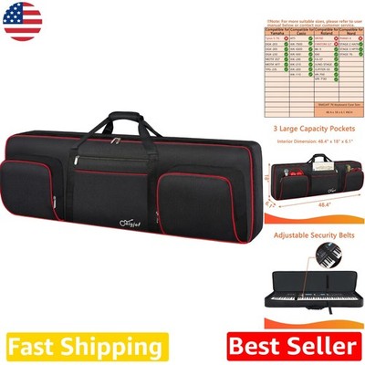 Padded 76 Key Keyboard Case: Soft Gig Bag, 3 Pockets, Adjustable Straps, 48.4...