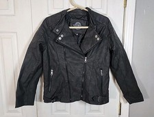 Urban Republic Boys' Faux Leather Moto Biker Jacket Black Size Large 14/16