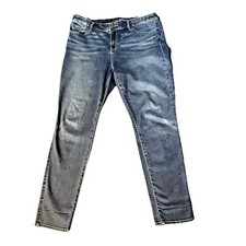 Chico s The Platinum Jegging Women's M Size 1 Blue Jeans Stretch Skinny Denim