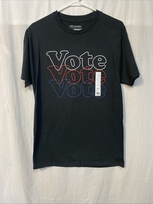 Men's Melmarc T-Shirt Size S ''Vote Vote Vote'' 100% Cotton Black