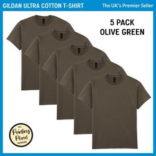 Image of 5 PACK - Mens Gildan Ultra Cotton T-Shirt, Plain Tee, Blank T Shirt BEST VALUE