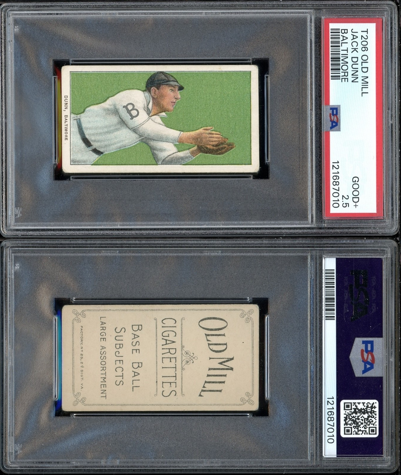 1909-11 T206 Jack Dunn Baltimore Orioles PSA 2.5 ***Old Mill***