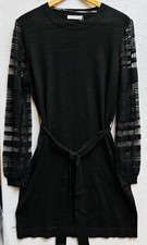 Blue Orchid women’s Small Knit Sweater black cocktail dress sheer sleeve Soft