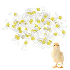 50-Pack Chick Leg Bands, Silicone Poultry Leg Bands for Chicks Ducks Yellow 