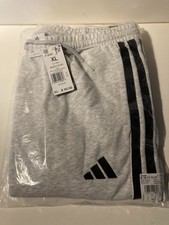 Adidas Mens XL Essentials 3-Stripes French Terry Pants Light Grey Heather Black