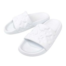 LOUIS VUITTON waterfront mules Embossed Rubber mens white  A  