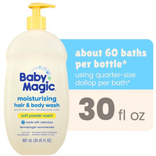 Baby Magic Tear-Free Gentle Hair and Body Wash for Infants, Soft Powder Scent, H