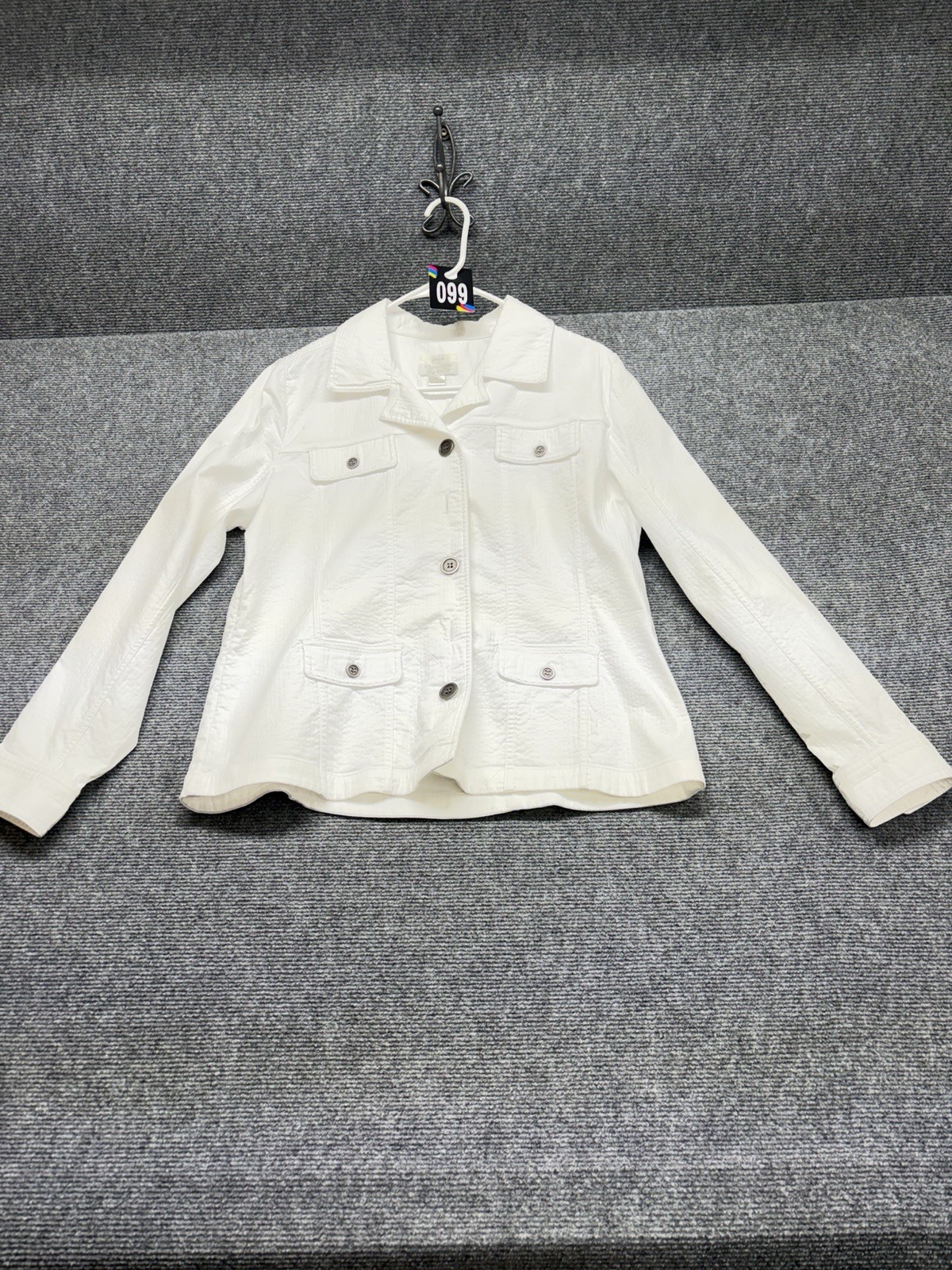 Christopher And Banks Jacket Women’s Size Medium White Long Sleeve Button Up