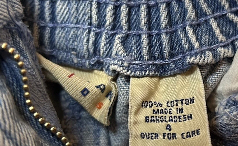 Pantalones Cortos Vaqueros Bordados Florales Vintage Años 90 J. Caqui Niños Niñas Talla 4 Foto 4 de 4