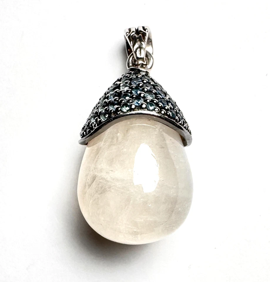 John Hardy Labradorite Moonstone & Sapphire Celestial Orb Pendant - RARE - Image 3 of 4