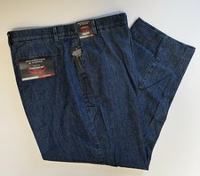 Roundtree  Yorke Core Comfort Indigo Denim Jeans Pants Flat Front 46x30 NWT