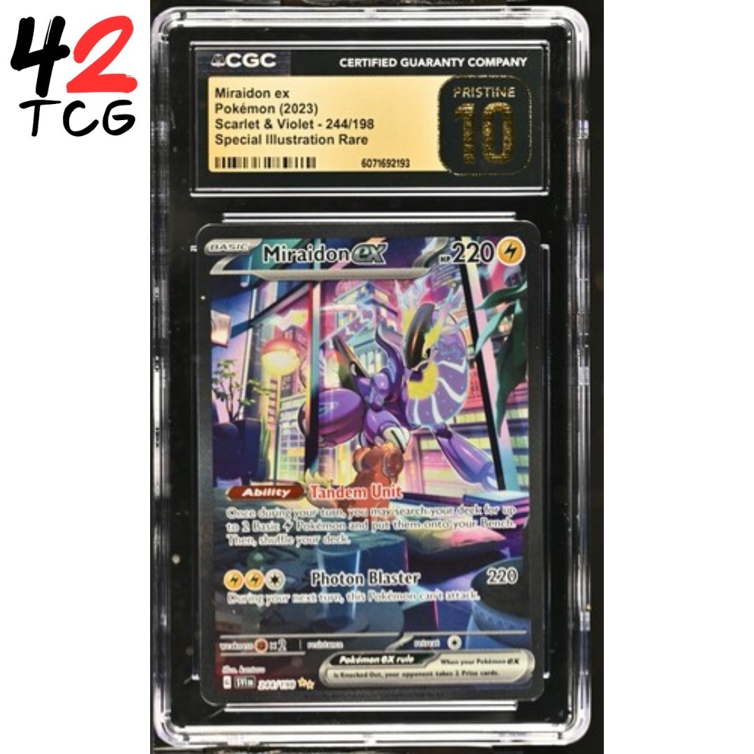 CGC Pristine 10 Iron Miraidon ex 244/198 Pokémon Scarlet & Violet Base SVI EN