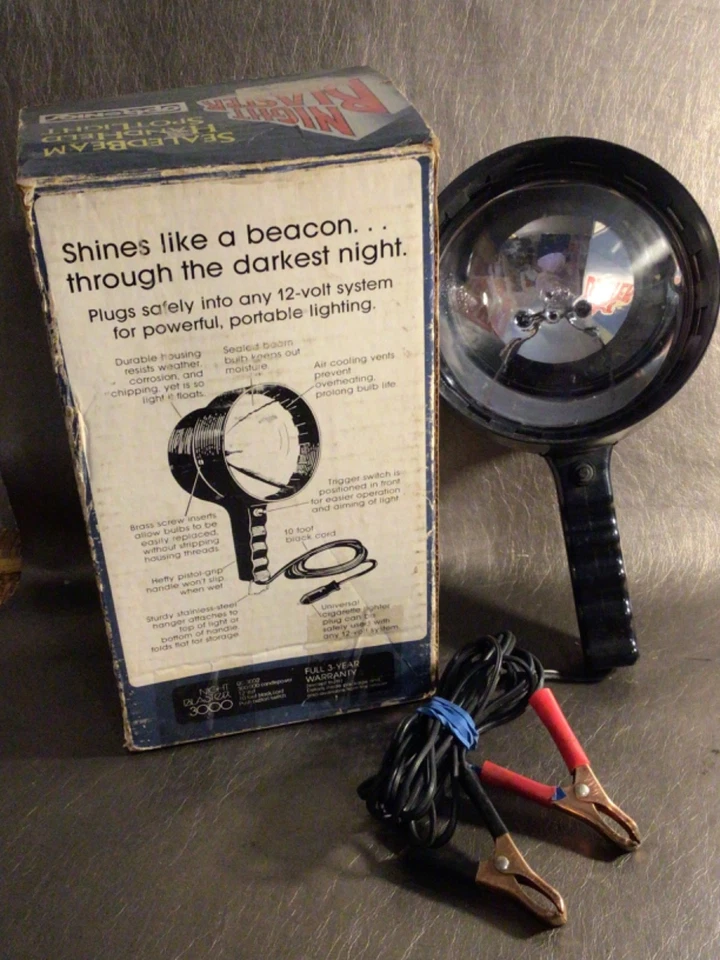 Optronics NIGHT BLASTER 3000 12v 300,000 Candle Power Vintage Spot Light Tested - Image 2 of 4