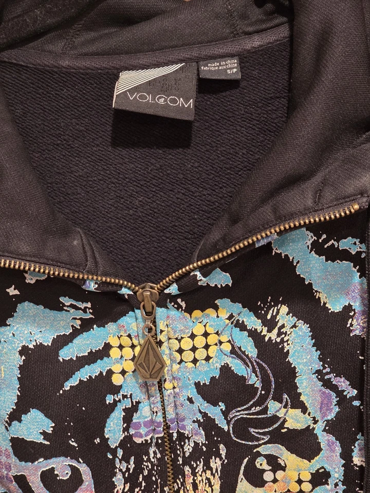 Volcom “Color Me Tiger” Full-Zip Hoodie – Women’s Small – Black Colorful Graphic - Image 3 of 4