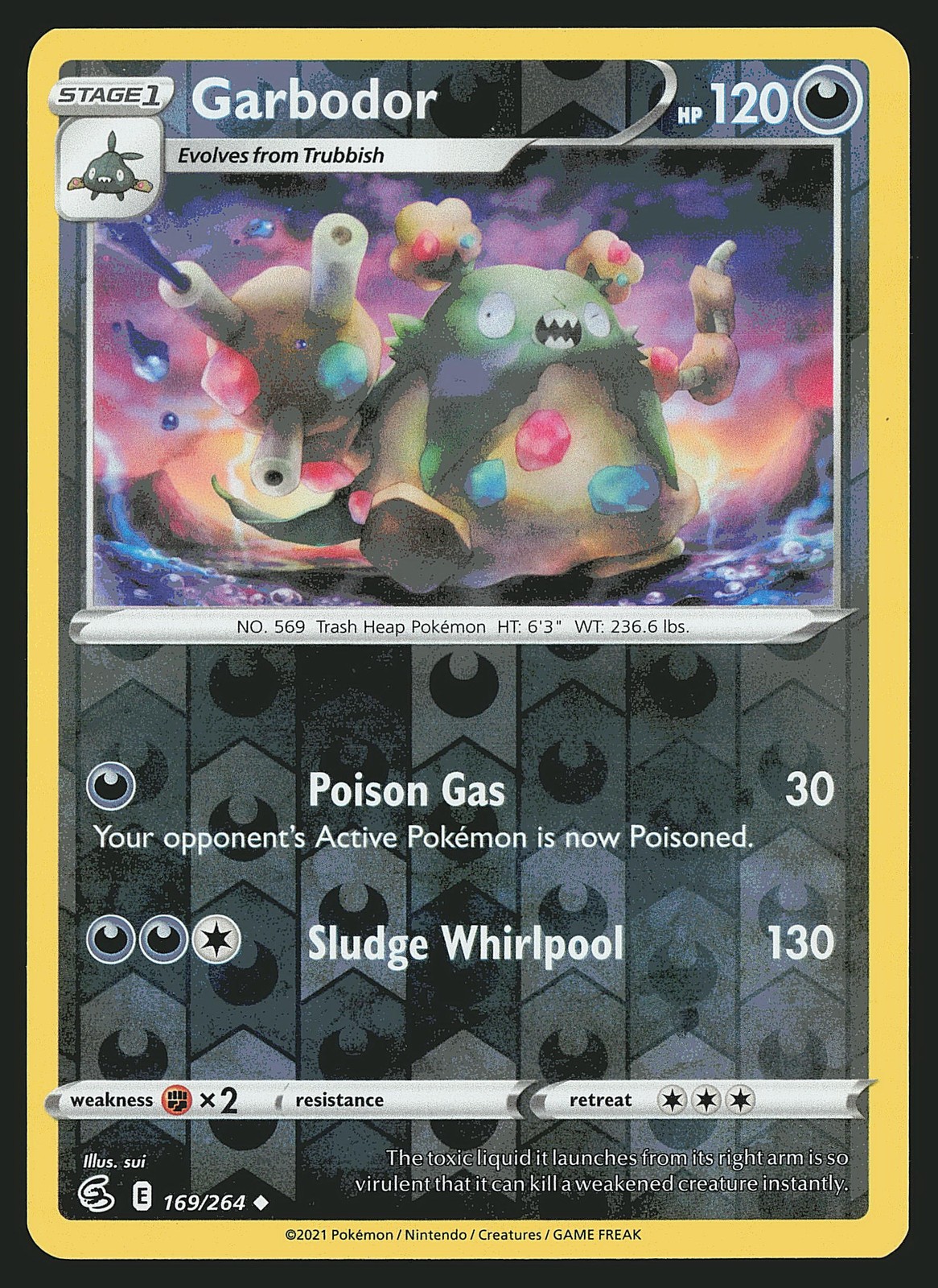 SWSH08: Fusion Strike Garbodor #169/264 Reverse Holo Pokemon Card