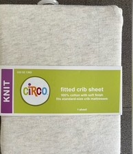 Circo Knit Cotton Crib Sheet Heathered Oatmeal Beige Color Used